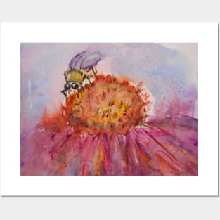 beautiful honey bee watercolor Posters and Art